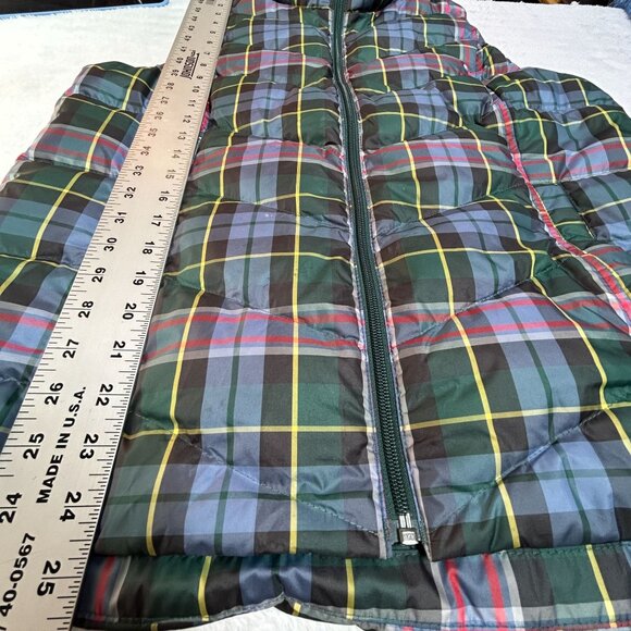 Lands' End Womens Plaid Quilted Down Zippered Mock Neck Puffer Vest Medium 10-12 - Picture 8 of 10